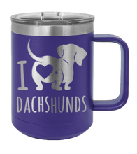 Load image into Gallery viewer, I Love Dachshunds Laser Engraved Mug (Etched)

