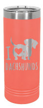 Load image into Gallery viewer, I Love Dachshunds Laser Engraved Skinny Tumbler (Etched)
