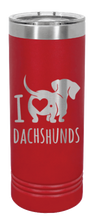 Load image into Gallery viewer, I Love Dachshunds Laser Engraved Skinny Tumbler (Etched)
