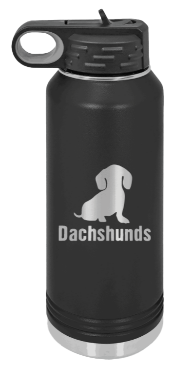 Dachshunds Laser Engraved Water Bottle (Etched)
