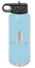 Load image into Gallery viewer, Dachshunds Laser Engraved Water Bottle (Etched)
