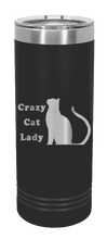 Load image into Gallery viewer, Crazy Cat Lady Laser Engraved Skinny Tumbler (Etched)
