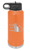 Load image into Gallery viewer, Crazy Cat Lady Laser Engraved Water Bottle (Etched)
