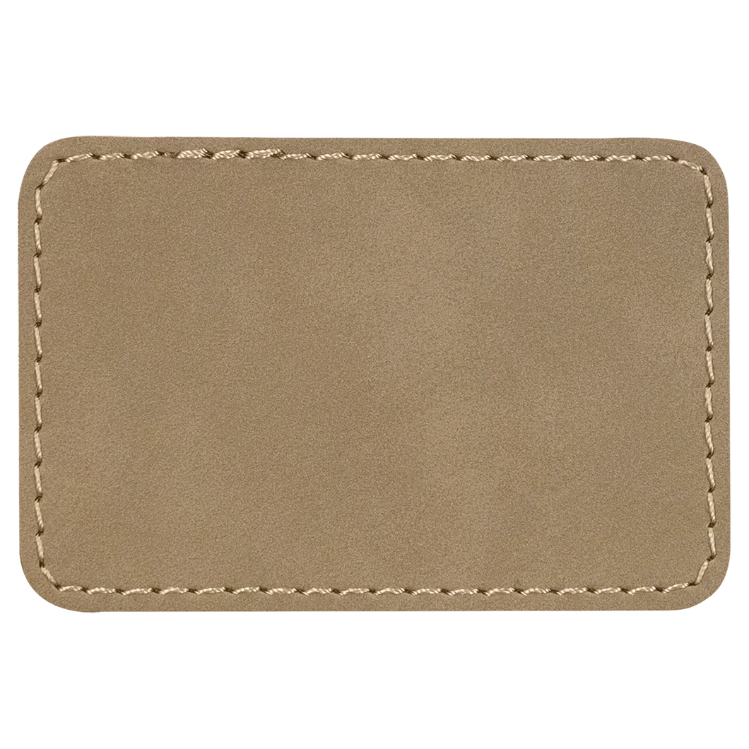 Leather Patch With Stitching w /Adheshive Back - NOT ENGRAVED