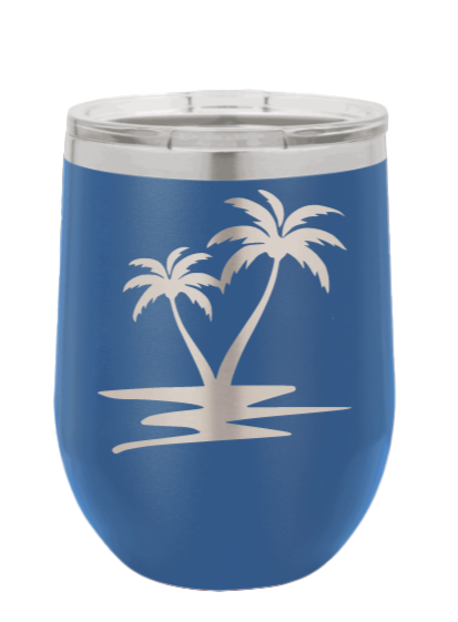 Palm Trees Laser Engraved Wine Tumbler (Etched)