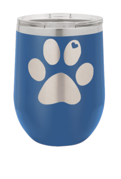 Paw Love Laser Engraved Wine Tumbler (Etched)