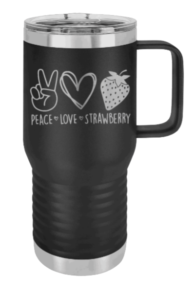 Peace Love and Strawberry Laser Engraved Mug (Etched)