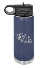 Load image into Gallery viewer, Aloha Beaches Laser Engraved Water Bottle (Etched)
