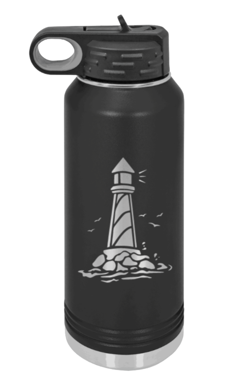 Lighthouse Laser Engraved Water Bottle (Etched)