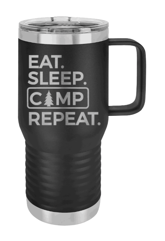 Eat Sleep Camp Repeat Laser Engraved Mug (Etched)