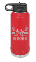 Load image into Gallery viewer, Life is Better in The Woods Laser Engraved Water Bottle (Etched)
