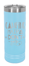 Load image into Gallery viewer, Camping Hair Dont Care Laser Engraved Skinny Tumbler (Etched)
