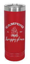 Load image into Gallery viewer, Camping Is my Happy Place Laser Engraved Skinny Tumbler (Etched)
