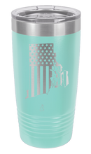 Load image into Gallery viewer, Rhode Island State American Flag Laser Engraved Tumbler (Etched)
