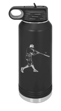 Load image into Gallery viewer, Baseball Player Laser Engraved Water Bottle (Etched)
