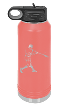 Load image into Gallery viewer, Baseball Player Laser Engraved Water Bottle (Etched)
