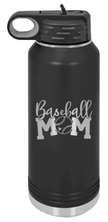 Baseball Mom Laser Engraved Water Bottle (Etched)