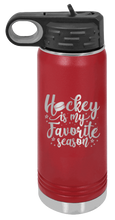 Load image into Gallery viewer, Hockey Is My Favorite Season Laser Engraved Water Bottle (Etched)

