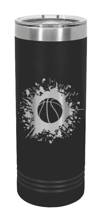 Basketball Laser Engraved Skinny Tumbler (Etched)