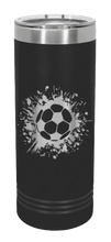 Load image into Gallery viewer, Soccer Laser Engraved Skinny Tumbler (Etched)
