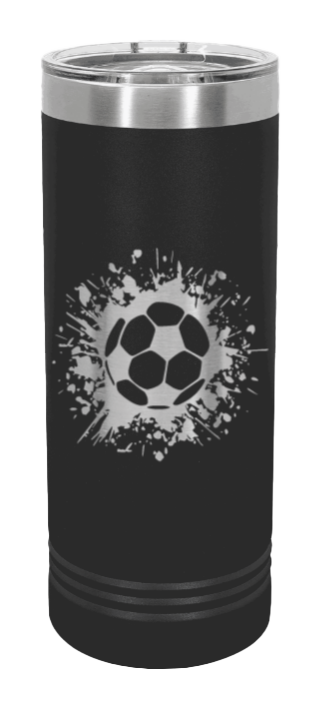 Soccer Laser Engraved Skinny Tumbler (Etched)