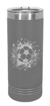 Load image into Gallery viewer, Soccer Laser Engraved Skinny Tumbler (Etched)
