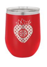 Load image into Gallery viewer, Strawberry Monogram (Customizable) Laser Engraved Wine Tumbler (Etched)
