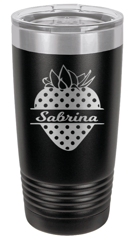 Strawberry Name Laser Engraved Tumbler (Etched)