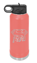 Load image into Gallery viewer, Super Papa - Customizable Laser Engraved Water Bottle (Etched)
