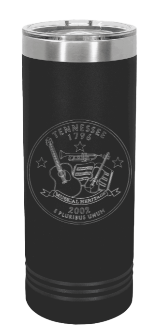TN Coin Laser Engraved Skinny Tumbler (Etched)