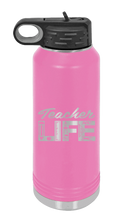 Load image into Gallery viewer, Teacher Life Laser Engraved Water Bottle (Etched)
