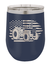 Load image into Gallery viewer, Tractor Flag Laser Engraved Wine Tumbler (Etched)
