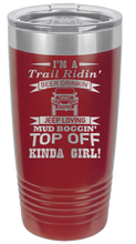Load image into Gallery viewer, Trail Riding Jeep Girl Laser Engraved Tumbler (Etched)

