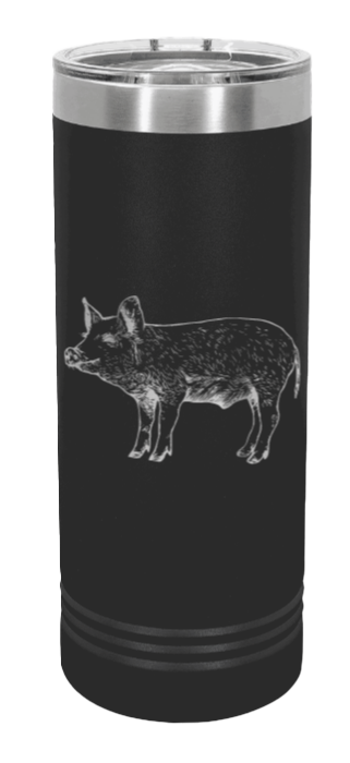 Pig Laser Engraved Skinny Tumbler (Etched)