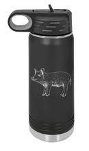 Load image into Gallery viewer, Pig Laser Engraved Water Bottle (Etched)
