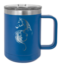 Load image into Gallery viewer, Floral Horse Laser Engraved Mug (Etched)
