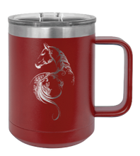 Load image into Gallery viewer, Floral Horse Laser Engraved Mug (Etched)
