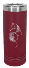 Load image into Gallery viewer, Floral Horse Laser Engraved Skinny Tumbler (Etched)
