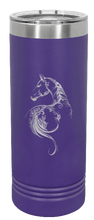 Load image into Gallery viewer, Floral Horse Laser Engraved Skinny Tumbler (Etched)
