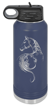 Load image into Gallery viewer, Floral Horse Laser Engraved Water Bottle (Etched)
