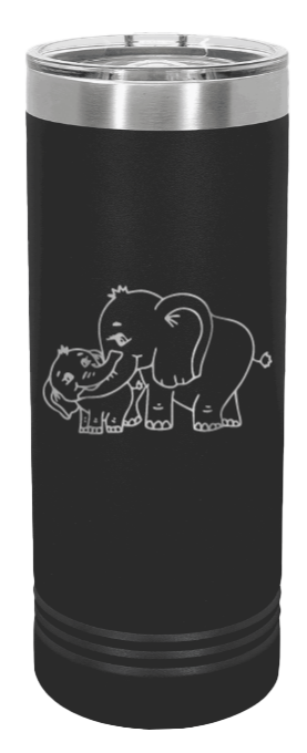 Elephant Laser Engraved Skinny Tumbler (Etched)