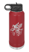 Load image into Gallery viewer, Cow with Bandana Laser Engraved Water Bottle (Etched)
