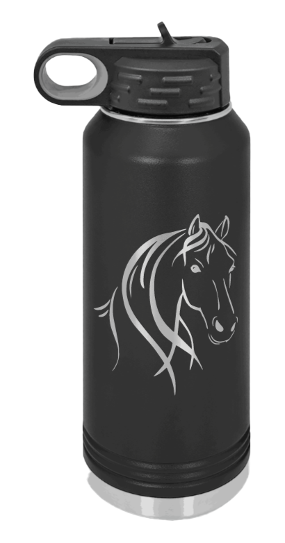 Horse 1 Laser Engraved Water Bottle (Etched)