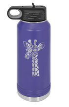 Load image into Gallery viewer, Giraffe Laser Engraved Water Bottle (Etched)

