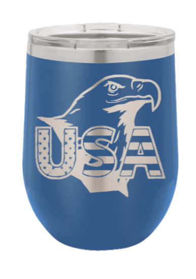 USA Eagle Laser Engraved Wine Tumbler (Etched)