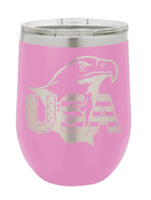 Load image into Gallery viewer, USA Eagle Laser Engraved Wine Tumbler (Etched)
