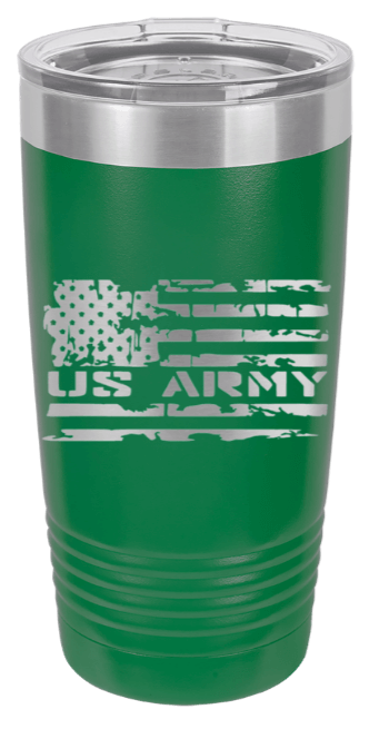 Army Flag Laser Engraved Tumbler (Etched)