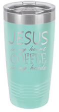 Load image into Gallery viewer, Jesus in my Heart ~ Coffee in my Hand Laser Engraved Tumbler (Etched)
