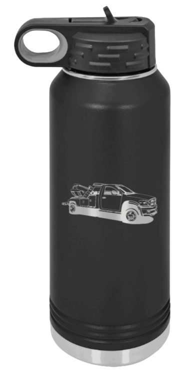 Tow Truck Water Bottle Laser Engraved (Etched)