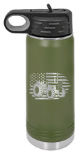Load image into Gallery viewer, Tractor Flag Laser Engraved Water Bottle (Etched)
